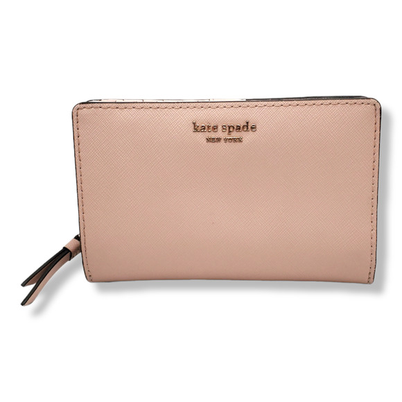 kate spade Handbags - Kate Spade Wallet Leather Pink Blush Bifold Snap Zipper Closure